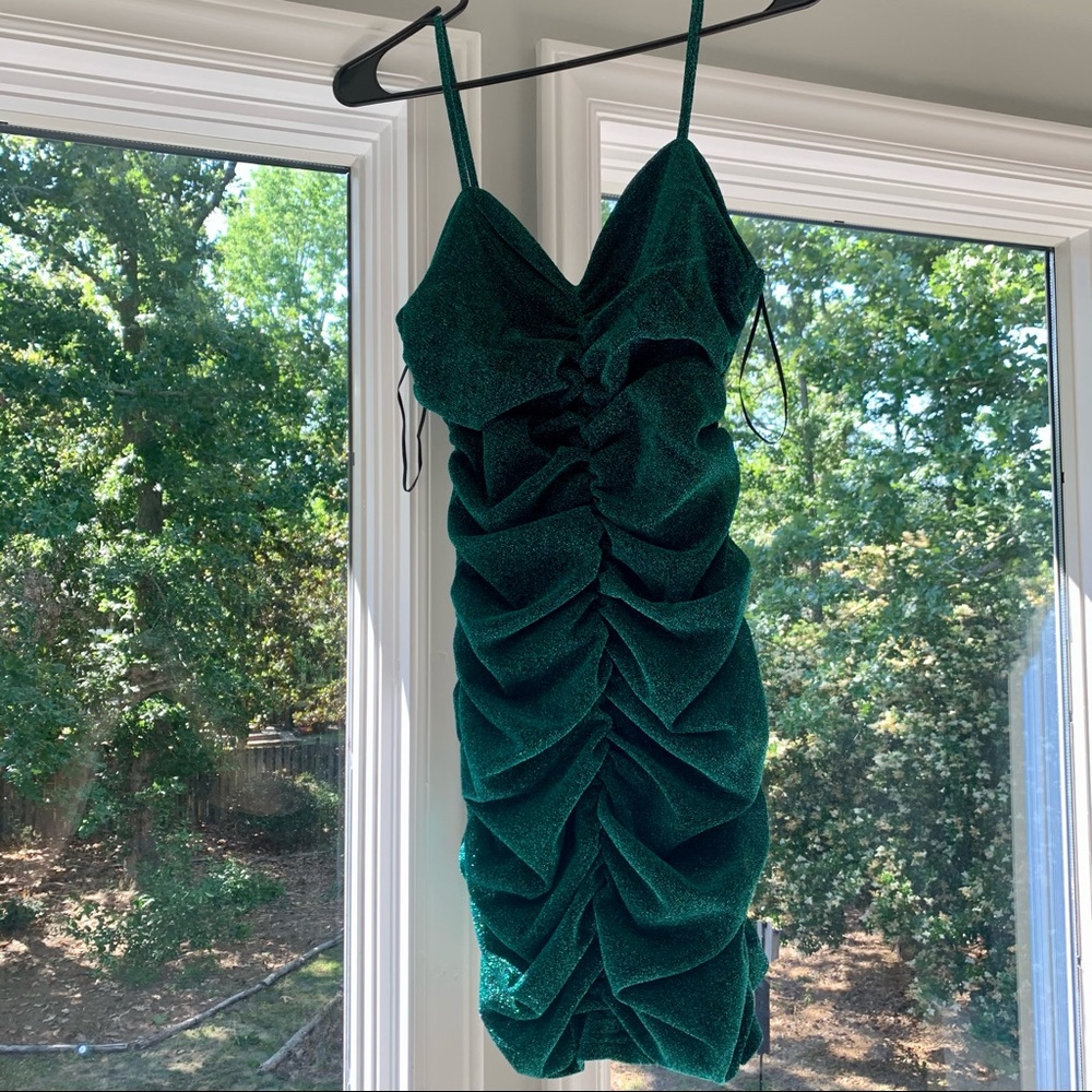 Green glitter mini dress. Medium. New with tags.